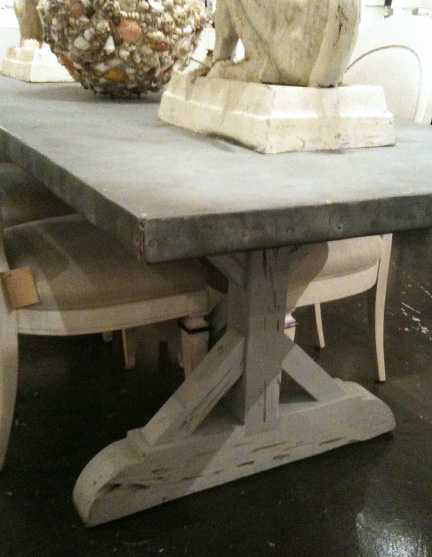 aged zinc top exposed nail heads painted reclaimed wood base dining table and chairs francesca round 42 inch diameter abbott rectangular fixed revi aged zinc top exposed nail heads painted reclaimed wood base dining table and chairs francesca round 42 inch diameter abbott rectangular fixed revi